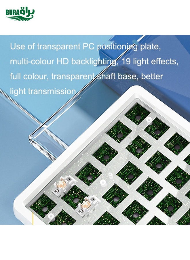 BURAQ - LANGTU GK85 85 Keys Gold Shaft Mechanical Wired Keyboard. Cable Length: 1.5m, Style:Glowing Version (Beige Knight) - Image 1