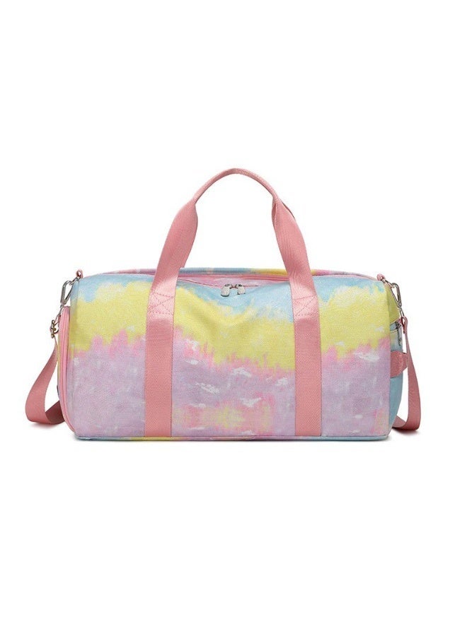 Medium-sized children's sports bag for girls and women, waterproof travel bag for training, dance, and gymnastics, with a shoe compartment, wet bag, shoulder strap, and weekend travel bag, Style 1 - Image 1