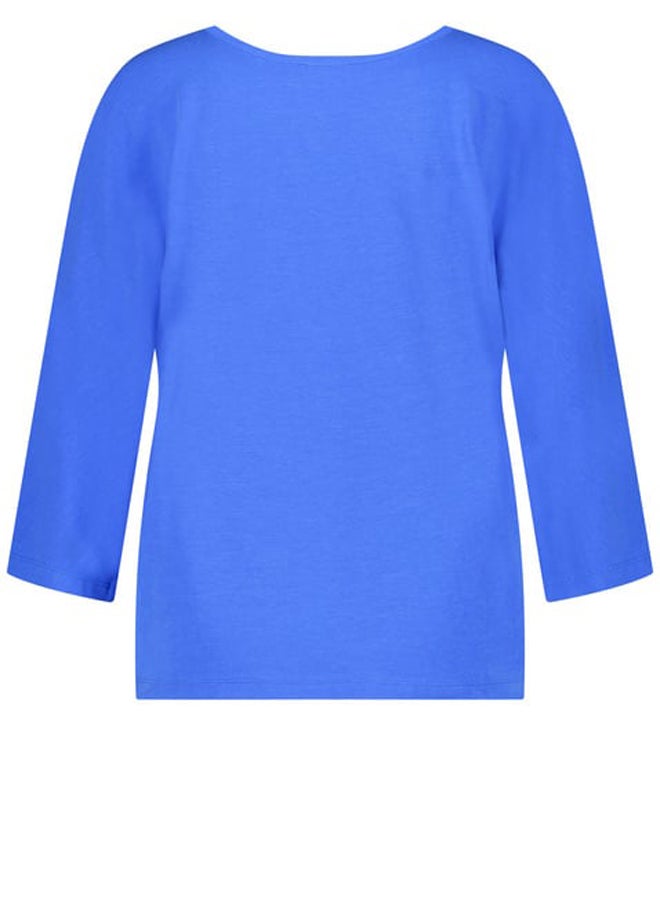 GERRY WEBER 3/4-sleeve top with a fabric panel and a subtle sheen  - Image 2