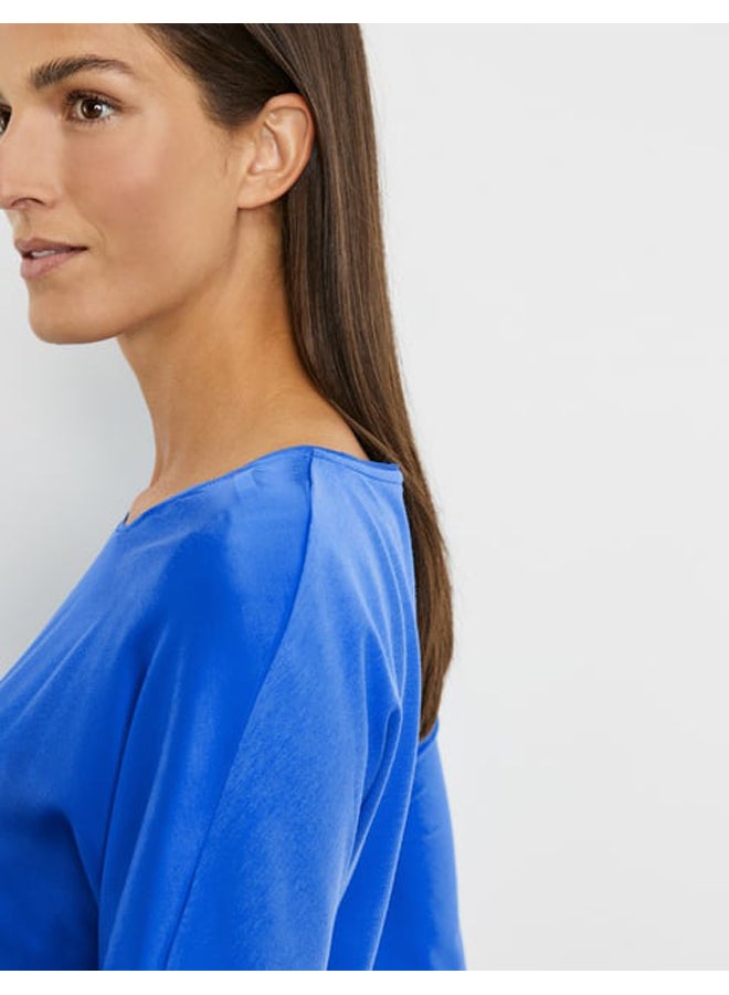 GERRY WEBER 3/4-sleeve top with a fabric panel and a subtle sheen  - Image 3
