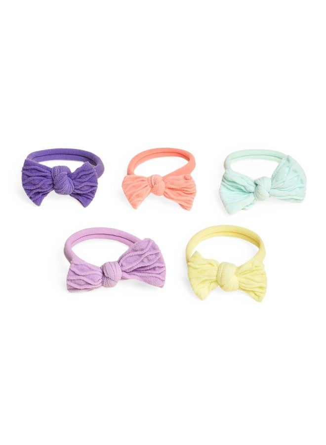 Mi Arcus Soft & Stretchable Fabric Bow Rubber Band- Multicolour (Pack of 5) - Image 1