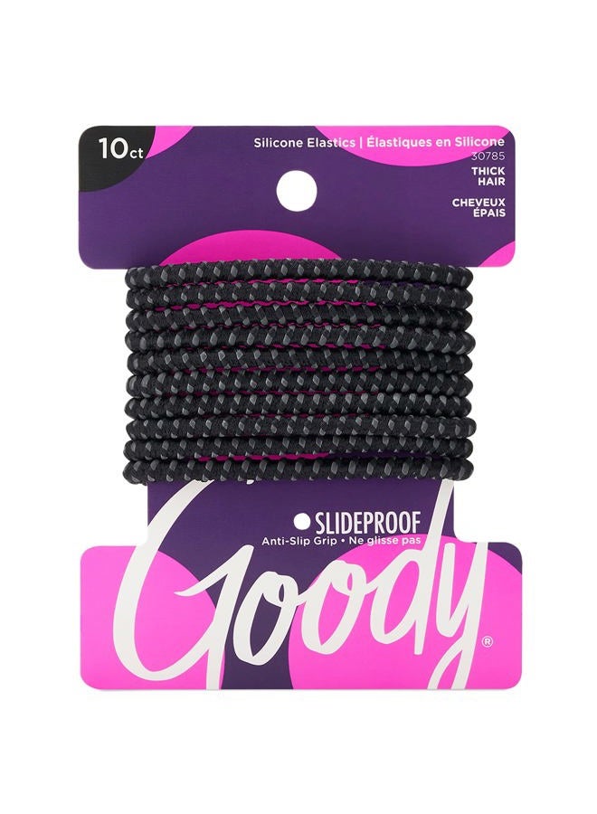 Goody رباط شعر نسائي غير قابل للانزلاق من جودي - 4 مم للشعر المتوسط - ملحقات شعر خالية من الألم للنساء مثالية لتسريحات الشعر الطويلة، ذيل الحصان والمزيد، 10 قطع (عبوة من 1) - Image 1