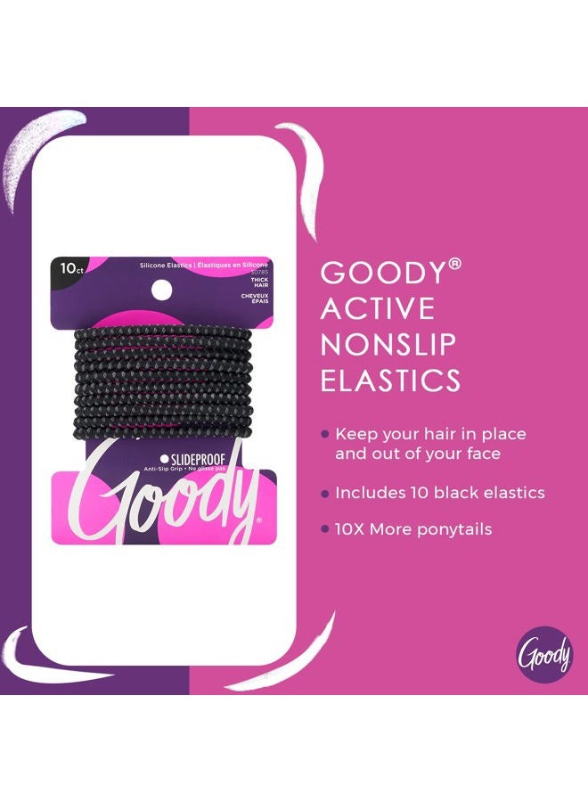 Goody رباط شعر نسائي غير قابل للانزلاق من جودي - 4 مم للشعر المتوسط - ملحقات شعر خالية من الألم للنساء مثالية لتسريحات الشعر الطويلة، ذيل الحصان والمزيد، 10 قطع (عبوة من 1) - Image 2