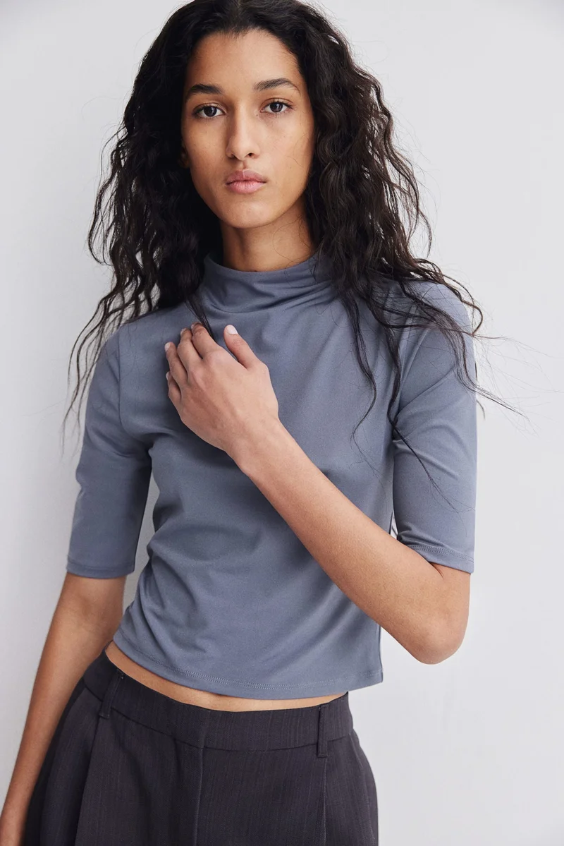 H&M Turtleneck microfibre top