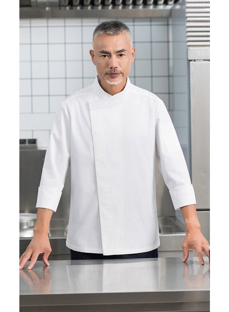 NIBEMINENT Spring and Autumn Chef Overalls Long Sleeve Autumn and Winter Kitchen Dining Hotel Chinese Style Western Style Hot Pot Restauran  - Image 1