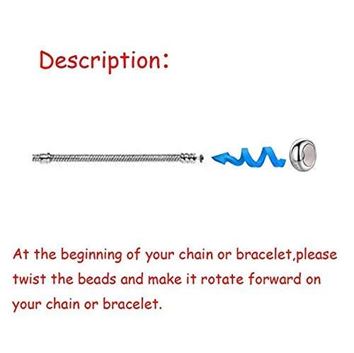 ABUN 2Pcs Round Rubber Spacer Charms 925 Sterling Silver Stopper Bead Charms for Pandora 3mm Snake Chain Bracelet (Shiny Silver) - Image 3