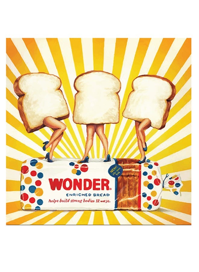 RYN Wonder Toast Themed Wall Art Beige/Red/White 30x30cm - Image 1