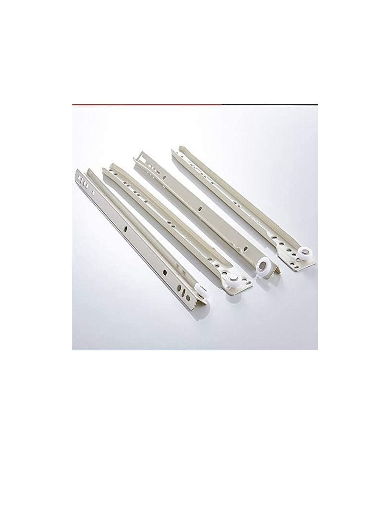 Robustline Roller Wheel Cabinet Drawer Keyboard Slide Glide Runner 2 Pairs (1.0mm Thickness), Heavy duty drawer slides (16") - Image 2