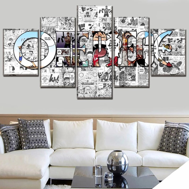 HASTHIP Anime Poster 5 Piece Canvas Wall Art One Piece Manga Wall Posters Home Decor Items for Living Room Painting for Wall Decoration Wall Decoration Items for Living Room No Wooden Frame - Image 5