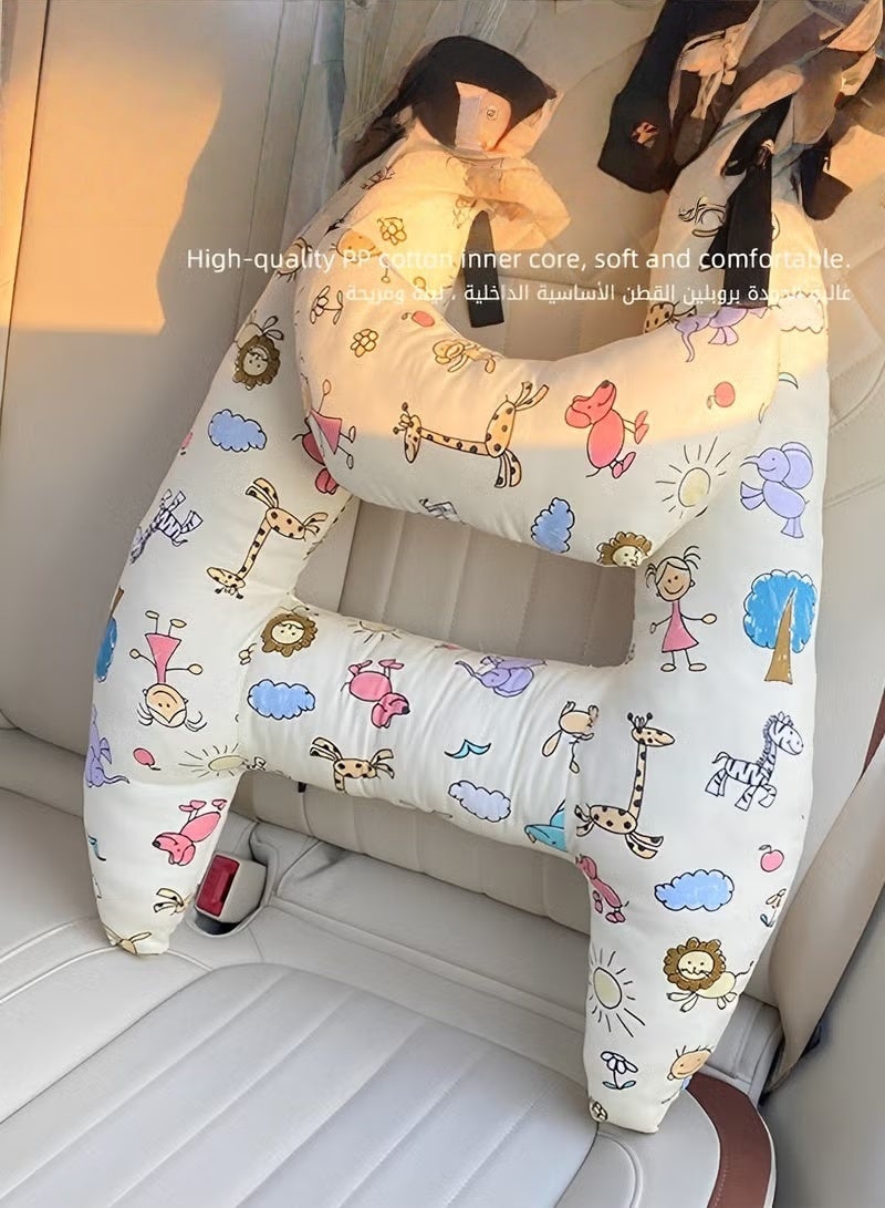 HOOKOR H-Shape Car Seat Pillow, Kids Car Sleeping Pillow with Head and Body Support, Toddlers Car Travel Pillows for Long-Distance Travel, Soft Travel Pillow for Children Sleeping - Image 4