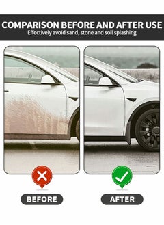 GROIC 4PCS Mud Flaps Splash Guards Fender, Front Rear Mudguard Kit Auto Fender Mudflaps with Screws Full Protection Customized No Need to Drill Holes Fit for Tesla Model Y  - Image 2