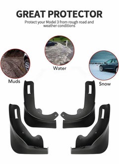 GROIC 4PCS Mud Flaps Splash Guards Fender, Front Rear Mudguard Kit Auto Fender Mudflaps with Screws Full Protection Customized No Need to Drill Holes Fit for Tesla Model Y  - Image 3