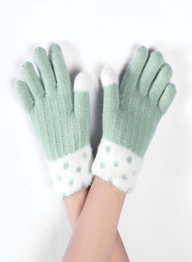 TopiBaaz Baby Boys Girls Winter Faux Fur Gloves Fingerless Smooth Soft Warm Plush Furry Half Finger Gloves Mitten for Kids (Age 4-16 Years) (1 Green) - Image 4