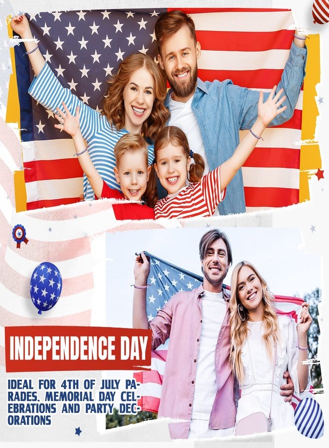 Highergo 50 Pcs 4th of July Bracelets Friendship Bracelets Patriotic Party Favors Adjustable Woven Rope Bracelet Beach Wrist Cord for Women Men Independence Day(Red, Blue, White) - Image 4