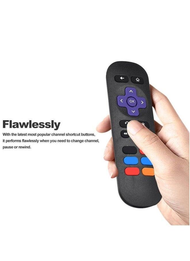 Zaboon - Replacement Streaming Media Player Ir Smart Remote Control For Roku 1 2 3 4 Lt Hd Xd Xs Black - Image 1