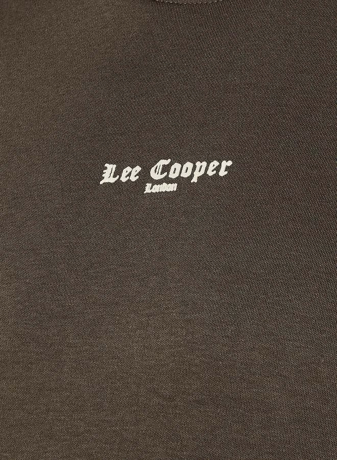لي كوبر Lee Cooper Men Regular Fit Crew Neck Short Sleeve Logo Print T-shirt