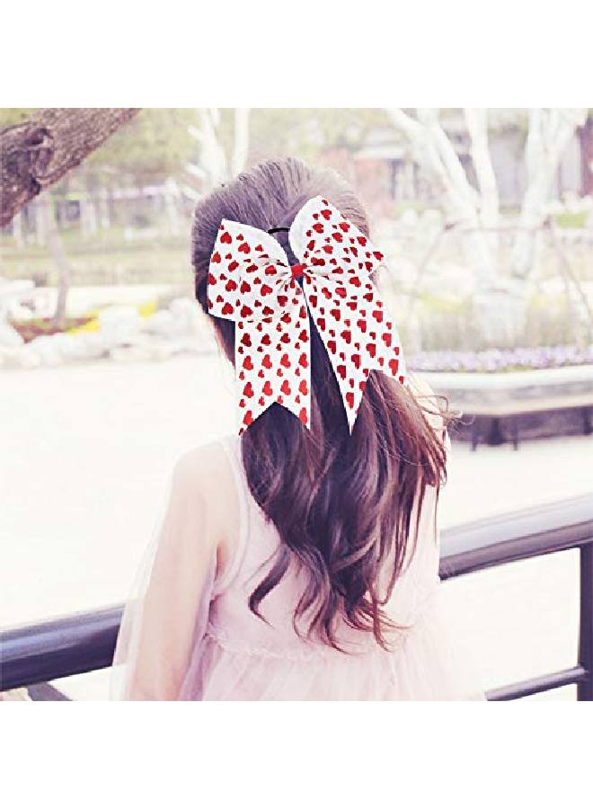 DED 10 Pcs Elastic Bow 7" Large Hair Bows Boutique Rainbow Goldenplating Grosgrain Ribbon Pigtail Holder For School Girls Teens Cheerleader - Image 5