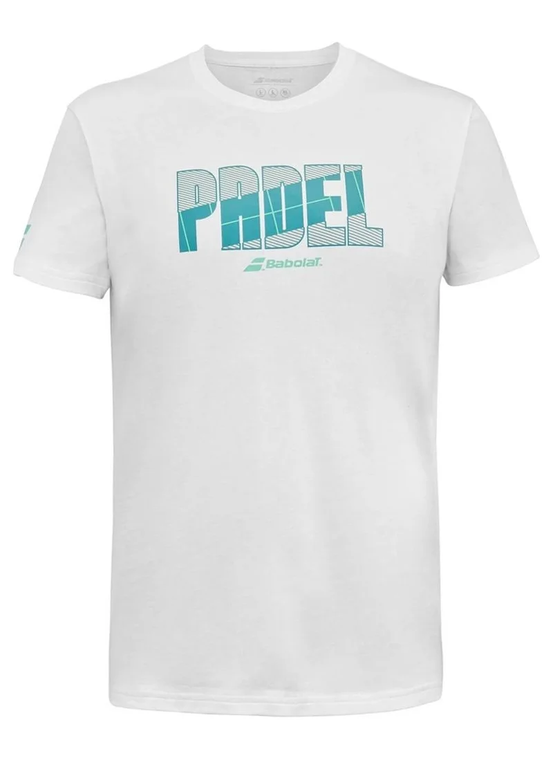 بابولات Babolat Padel Tshirt Padel-6Ms24441-1000, Color - White, (French Brand)