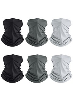 6 Pieces Summer Uv Protection Cooling Neck Gaiter Face Clothing Neck Gaiter Scarf Sunscreen Breathable Bandana(Classic Color)