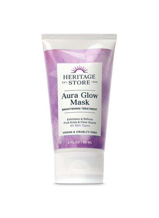 Heritage Store - Aura Glow Facial Mask Brightening & Refining Treatment All Skin Types Exfoliating Gel Mask With Aha & Fruit Acids Hyaluronic Acid Sea Moss & Clear Quartz Vegan Paraben Free 2Oz - Image 1