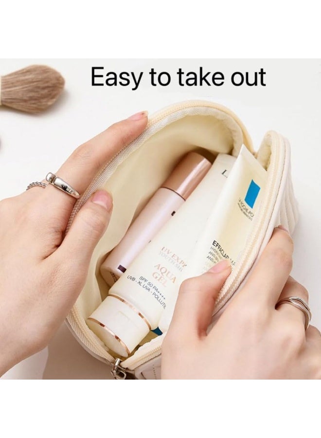 OSHIMA Mini Cosmetic Bag, Cute Design PU Leather Small Cosmetic Bag Period Bag Small Toiletry Bag, Small Cosmetic Bag with Zipper for Travel School, Travel Makeup Pouch for Women - Image 2