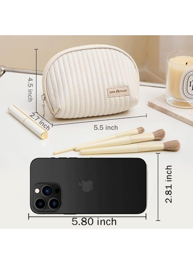 OSHIMA Mini Cosmetic Bag, Cute Design PU Leather Small Cosmetic Bag Period Bag Small Toiletry Bag, Small Cosmetic Bag with Zipper for Travel School, Travel Makeup Pouch for Women - Image 3