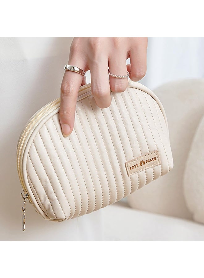 OSHIMA Mini Cosmetic Bag, Cute Design PU Leather Small Cosmetic Bag Period Bag Small Toiletry Bag, Small Cosmetic Bag with Zipper for Travel School, Travel Makeup Pouch for Women - Image 5