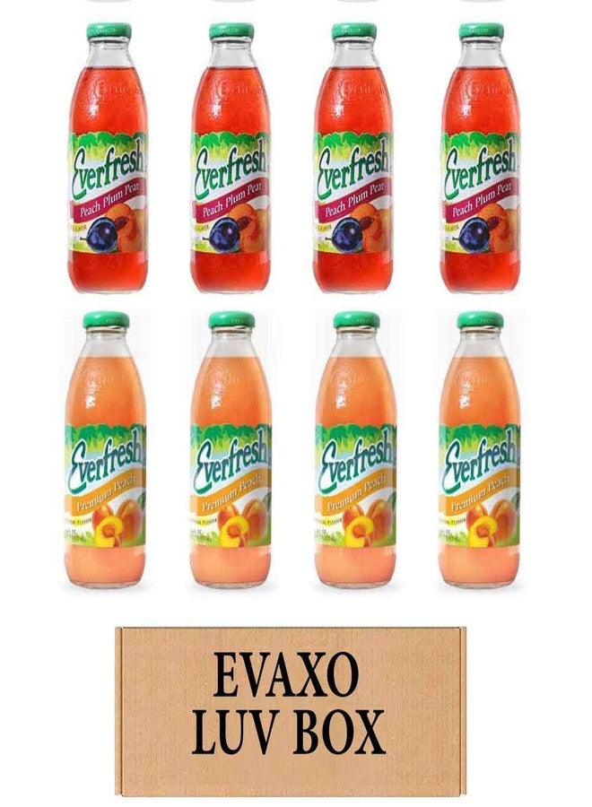 EVAXO LUV BOX- variety Everfresh Juice 16 oz. pack of 8 , Everfresh Peach Plum Pear , Everfresh Premium Peach. by evaxo - Image 1