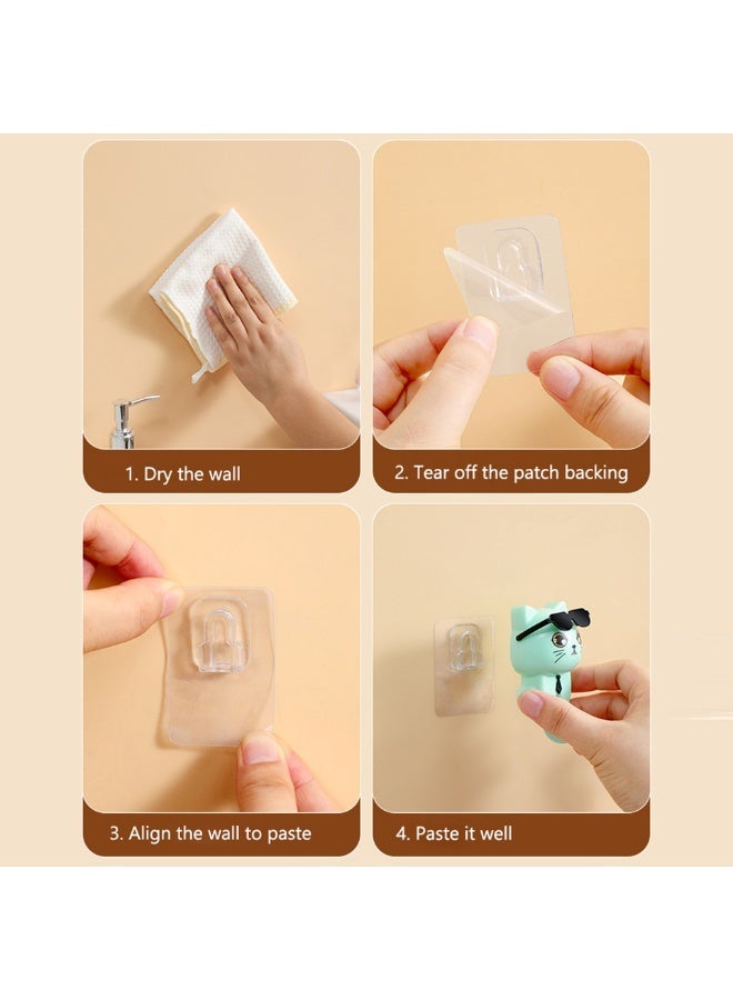 Creative Cat Sunglasses Wall Hooks – Cute Decorative Plastic Hangers for Kitchen & Clothes - Image 2