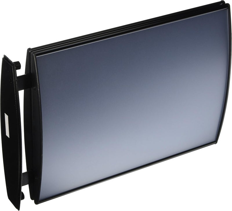 Displays2go Hallway Signs Double Sided for 1138 x 812 Graphics Wall or Ceiling Mount Convex Black Aluminum Construction wPlastic End Caps - Image 1