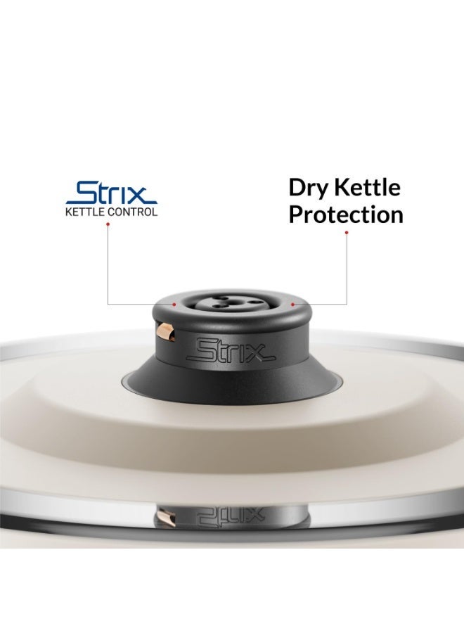 Feller Retro Style 1.7L Kettle with Thermometer, 2200 W, Stainless Steel Body, STRIX Controller, Dry Boil & Automatic Switch-Off, Ek200, 2Y Guarantee-UAE Version (Cream) - Image 3