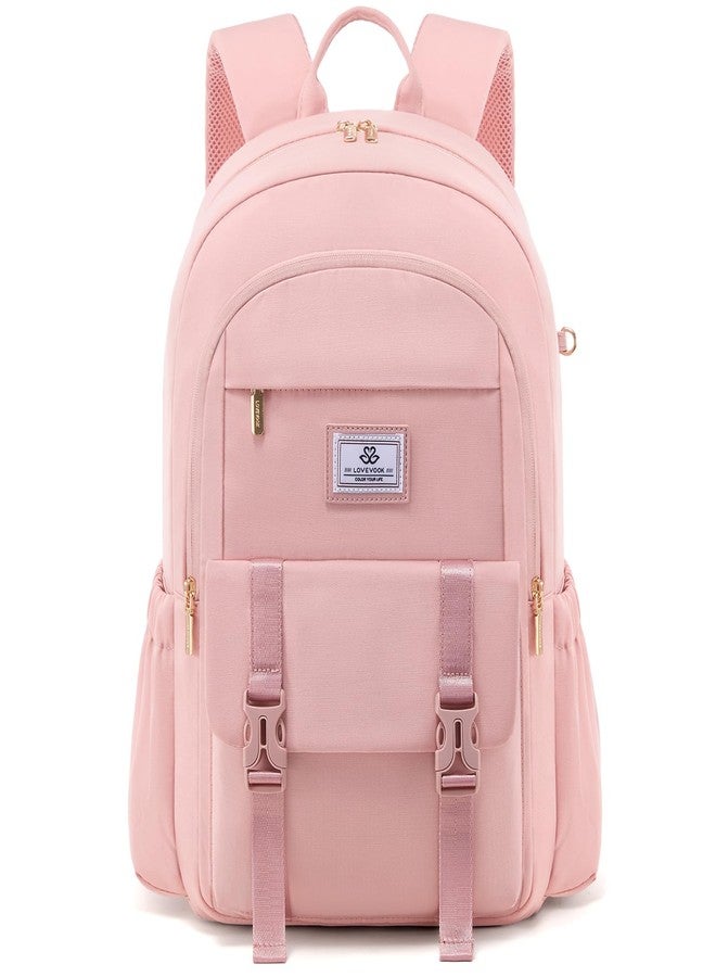LOVEVOOK School Backpack for Girls Boys,Bookbag for Teen with Pouch Pocket for Large Capacity Cup, Waterproof School Bookbag, Preppy Backpack Travel Daypack with 15.6 inch Laptop Compartment - Image 1