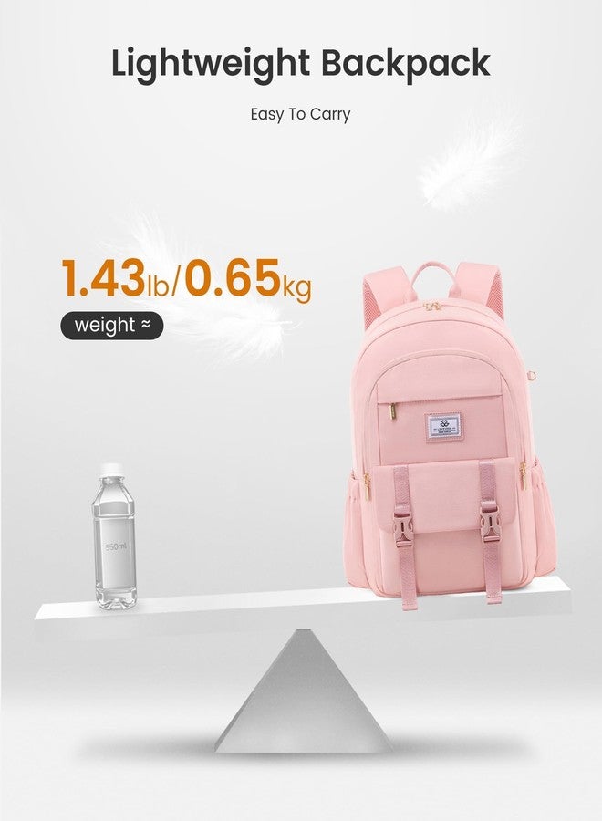 LOVEVOOK School Backpack for Girls Boys,Bookbag for Teen with Pouch Pocket for Large Capacity Cup, Waterproof School Bookbag, Preppy Backpack Travel Daypack with 15.6 inch Laptop Compartment - Image 4