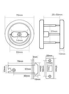 Y&D Pocket Door Lock with Key, Hardware Latch, Flush Knob, Easy to Install, Secure and Convenient for Doors, Privacy Key  - Image 4