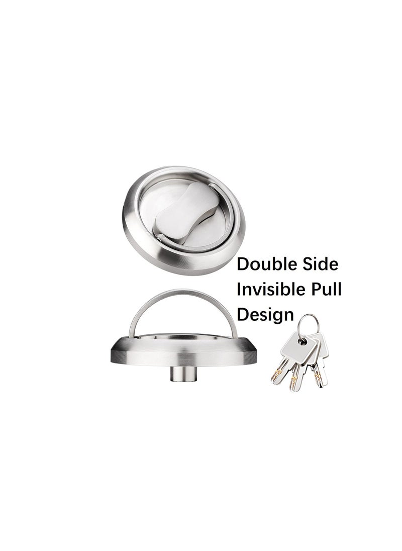 Y&D - Pocket Door Lock with Key, Hardware Latch, Flush Knob, Easy to Install, Secure and Convenient for Doors, Privacy Key - Image 1