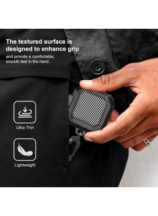 Case Cover with Lock Carbon Fiber Case for Samsung Galaxy Buds 4 Case/ Galaxy Buds 4 Pro Case with Keychain and Cleaner Kit - Black - view 2
