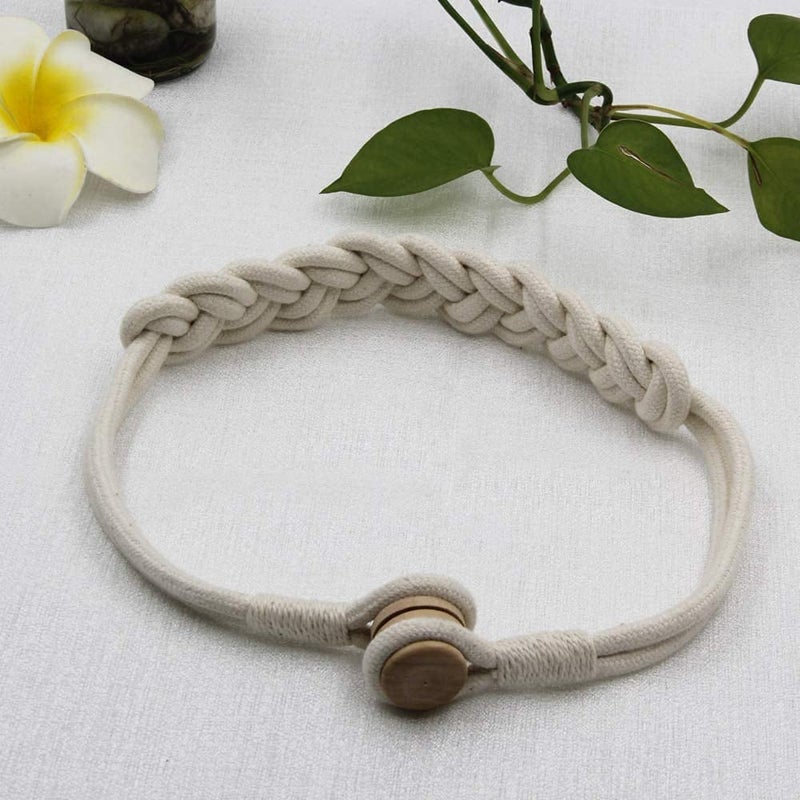 Home-Cloud HomeCloud Magnetic Curtain tiebacks Curtain Tie Back Cotton HandKnotted Made of Cotton Rope Design Light Weight with Heavy Magnet WHI - Image 4