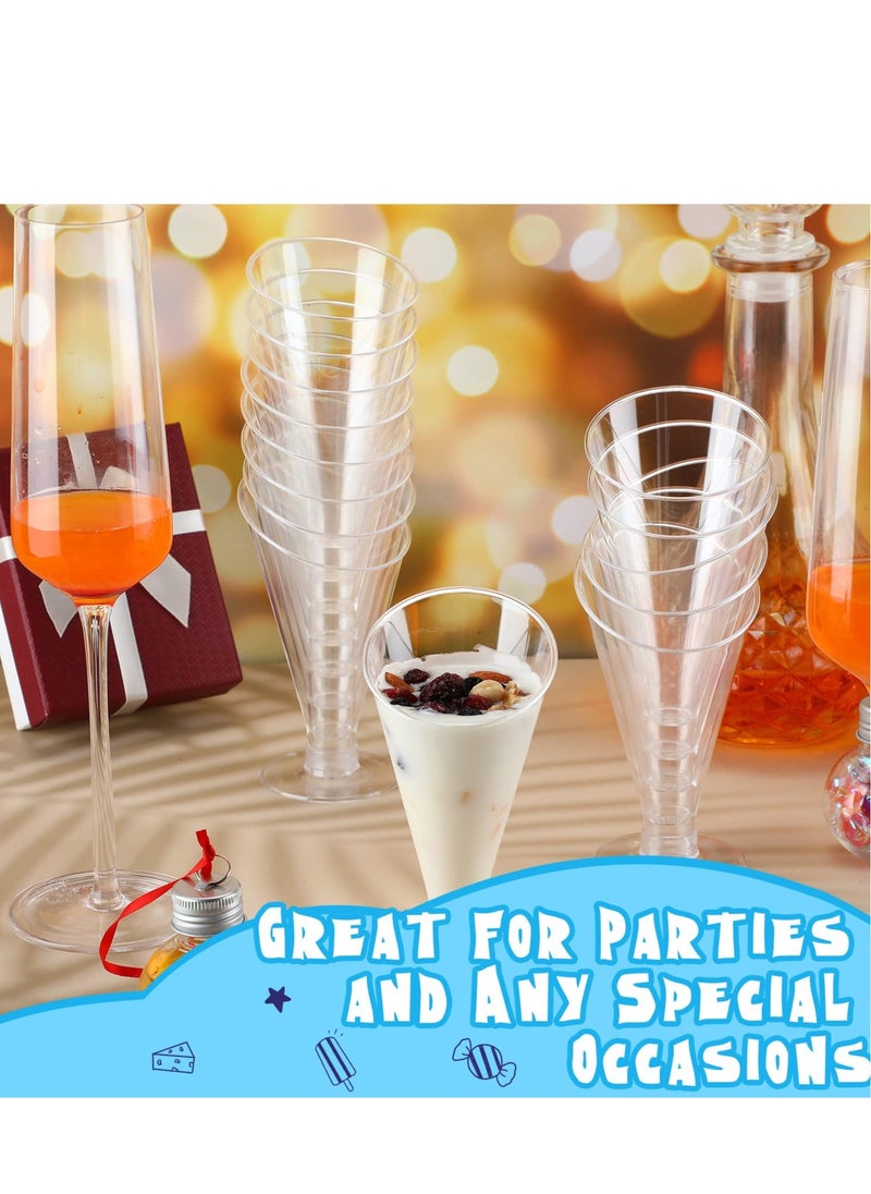 KASTWAVE - Dessert Cups, 50 Pack Mini Dessert Cups with Spoons 4oz Plastic Martini Glasses Disposable Dessert Cups Appetizer Cups for Home Gatherings, Events, Parties, Weddings, Serving, Tasting - Image 1