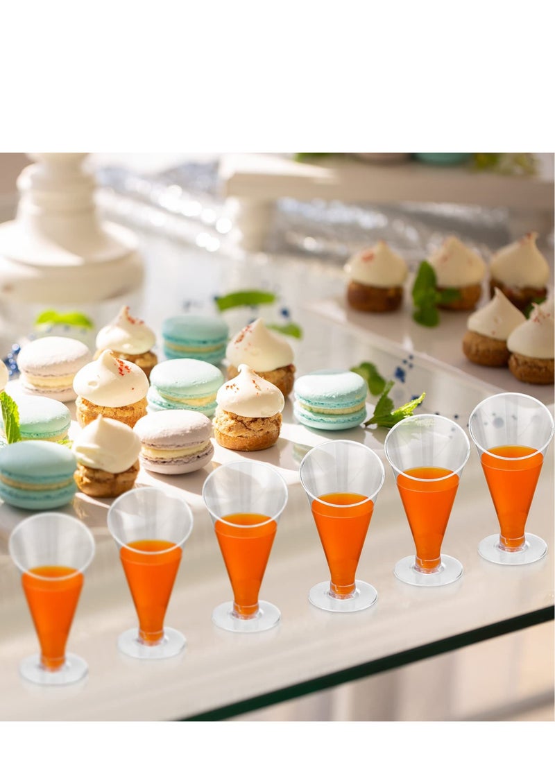 KASTWAVE - Dessert Cups, 50 Pack Mini Dessert Cups with Spoons 4oz Plastic Martini Glasses Disposable Dessert Cups Appetizer Cups for Home Gatherings, Events, Parties, Weddings, Serving, Tasting - Image 1