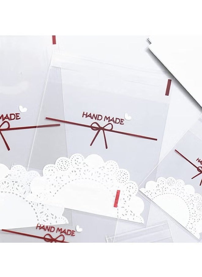 HY 200Pcs Self-adhesive Cookie Bags, 5.5x5.5Inch Clear Treat Bags DIY Plastic Individual Candy Bags Decorating Favor Bag Cellophane Bags for Packing Biscuits, Chocolate, Snack, Wedding, Party  - Image 4