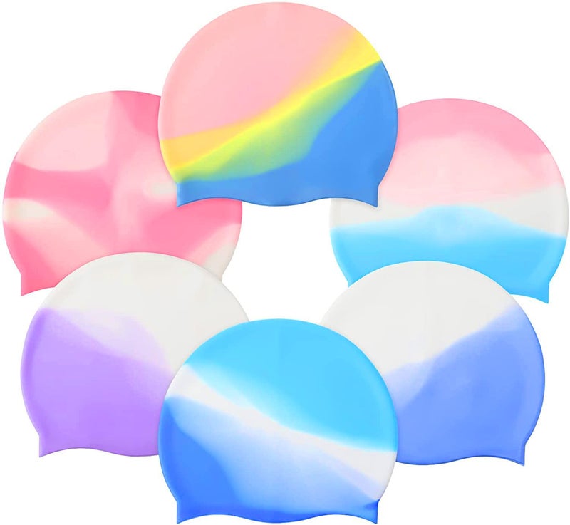 Protoner Silicone Swimming Cap, Unisex, Multi-Colour, One Size Fits All (Multicolor) - Image 1