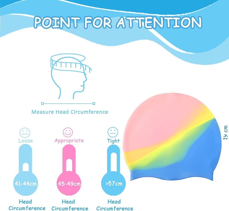 Protoner Silicone Swimming Cap, Unisex, Multi-Colour, One Size Fits All (Multicolor) - Image 5