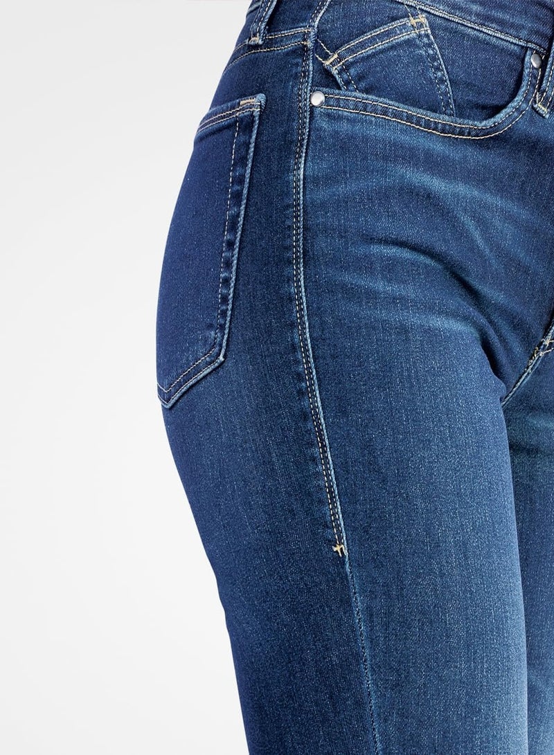 Web Denim Web Denim Highwaist Blue Skinny Stretchable Straight Denim Pant Fashionable Comfort Fit Casual Cotton Jeans With Pockets For Women  - Image 4