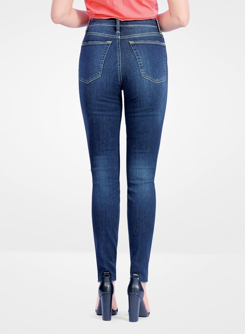 Web Denim Web Denim Highwaist Blue Skinny Stretchable Straight Denim Pant Fashionable Comfort Fit Casual Cotton Jeans With Pockets For Women  - Image 5
