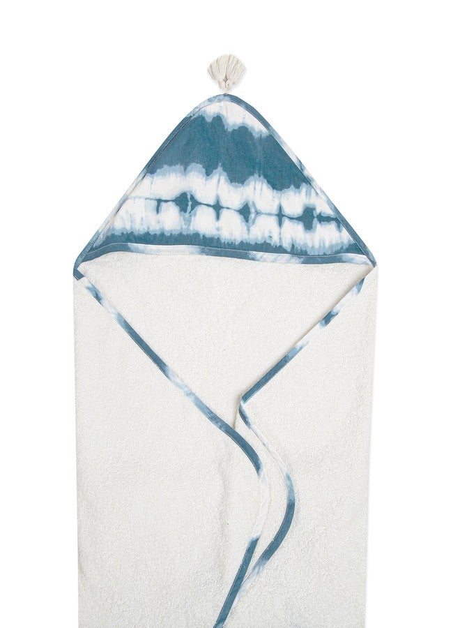 Crane Baby Hooded Towel, 100% Cotton & Terry Cloth Hooded Baby Towels for Boys & Girls, Blue Tie-Dye, 30" w x 30" h, Hooded Baby Beach Towel, Baby Pool Towel, Baby Bath Towel, Hooded Towels for Baby - Image 5