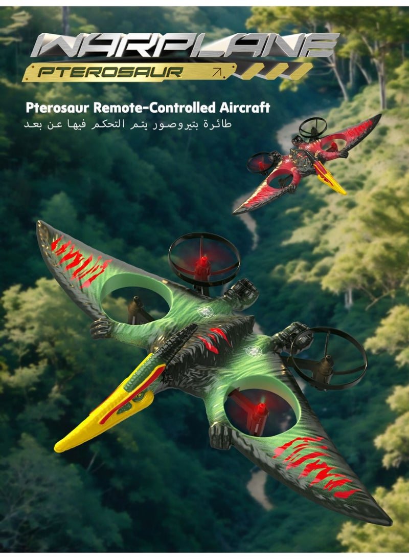 2.4G VTOL RC Flying Dinosaur Drone – Pterosaur RC Airplane with Vertical Takeoff, Hover, 3D Flips, One-Key Return, 3 Speed Modes, LED Lights, EPP Foam Toy for Kids Adults - Image 2
