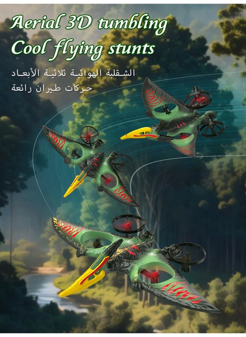 2.4G VTOL RC Flying Dinosaur Drone – Pterosaur RC Airplane with Vertical Takeoff, Hover, 3D Flips, One-Key Return, 3 Speed Modes, LED Lights, EPP Foam Toy for Kids Adults - Image 4