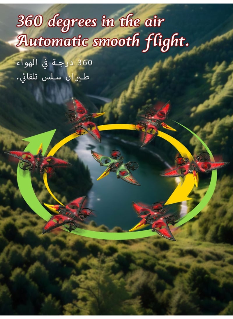 2.4G VTOL RC Flying Dinosaur Drone – Pterosaur RC Airplane with Vertical Takeoff, Hover, 3D Flips, One-Key Return, 3 Speed Modes, LED Lights, EPP Foam Toy for Kids Adults - Image 5