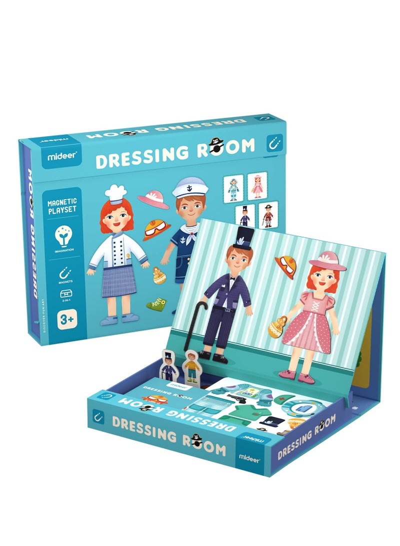 SYOSI Magnetic Toys, Board Games for Kids, Magnetic Puzzles Toys for Preschool Education, Mix and Match Costume Dress Up Pretend Play Set with Storage Case, Multifunctional Packing Design (50 pcs)  - Image 1