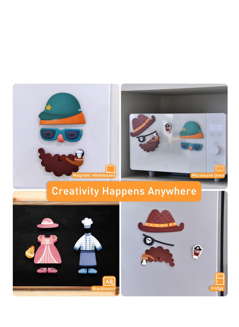 SYOSI Magnetic Toys, Board Games for Kids, Magnetic Puzzles Toys for Preschool Education, Mix and Match Costume Dress Up Pretend Play Set with Storage Case, Multifunctional Packing Design (50 pcs)  - Image 3